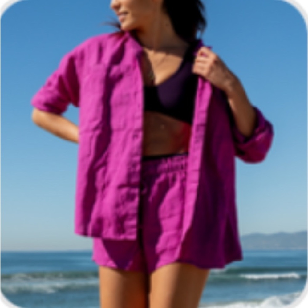 Getaway Beach Linen Button up